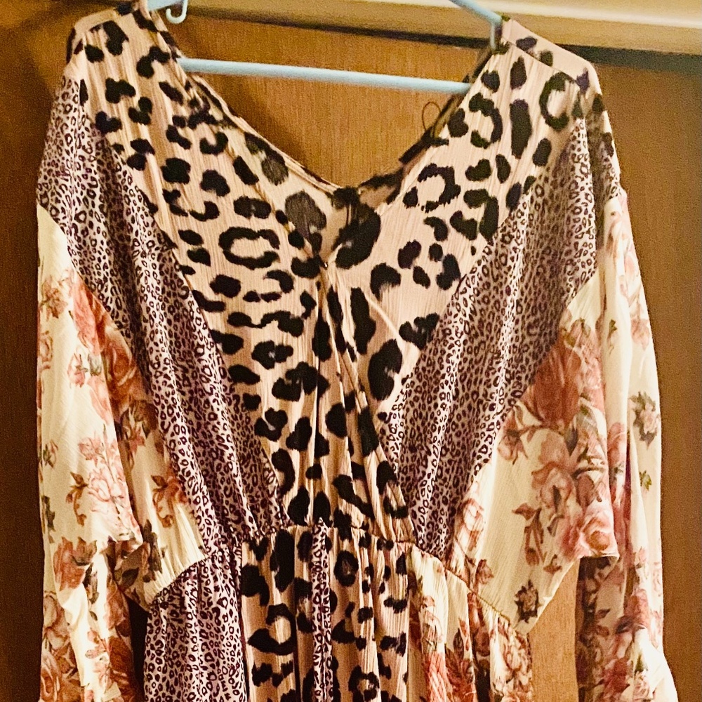 Boho multi pattern dress